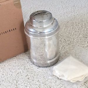Vintage Pottery Barn Silver Canister Coin Bank NIB
